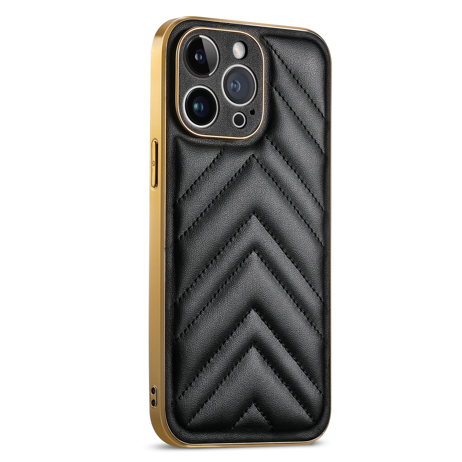 For iPhone 14 Pro V-shape Suture Phone Case PU Leather Coated PC TPU Hybrid Protective Phone Cover For iPhone 14 Pro V-shape Suture Phone Case PU Leather Coated PC TPU Hybrid Protective Phone Cover